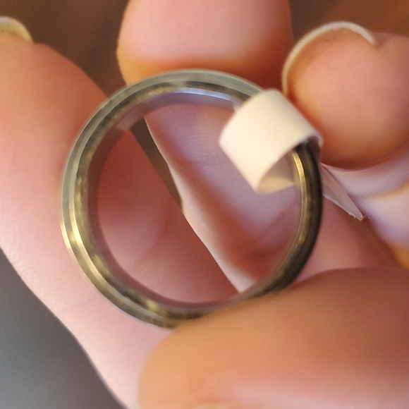 NWT, Spinning, silver ring, Black flowers,  size 7, fidget - Picture 3 of 4